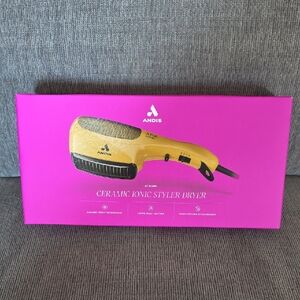 Andis Ceramic Ionic Styler Dryer, New In Box, Gold With 3 Attachments